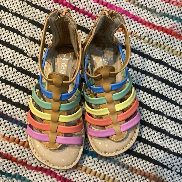 Cat and Jack Toddler Rainbow Gladiator Sandals size 7 - Picture 5 of 6